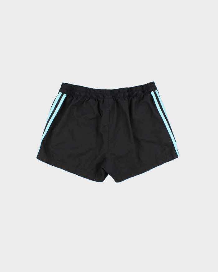Vintage Y2K 00s Adidas Women's Aqua Blue 3-Stripe Mini Shell Shorts - L