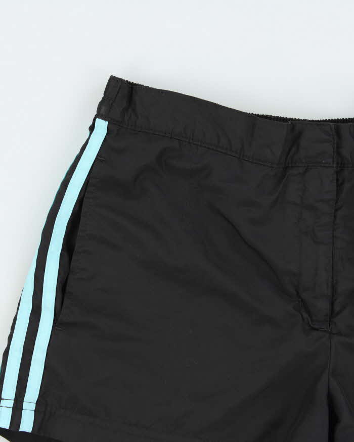 Vintage Y2K 00s Adidas Women's Aqua Blue 3-Stripe Mini Shell Shorts - L