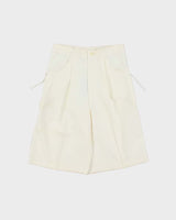 DSWT 1970s Jeans West Lace-up Pleated Cotton Bermuda Shorts - W26