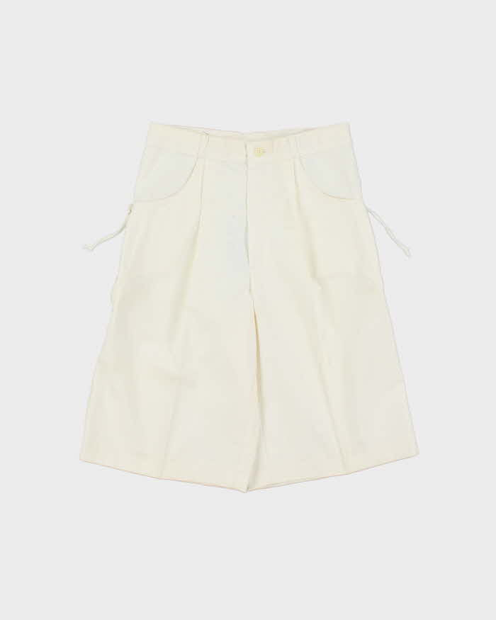 DSWT 1970s Jeans West Lace-up Pleated Cotton Bermuda Shorts - W26