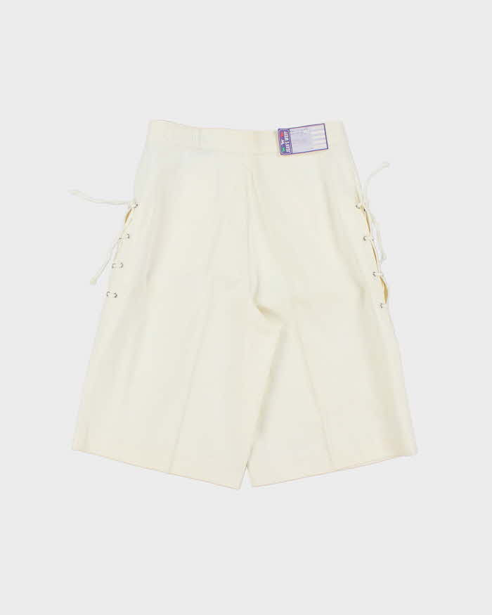 DSWT 1970s Jeans West Lace-up Pleated Cotton Bermuda Shorts - W26
