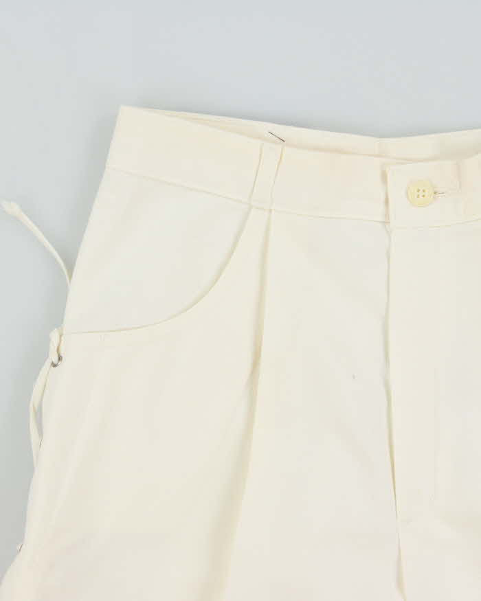 DSWT 1970s Jeans West Lace-up Pleated Cotton Bermuda Shorts - W26