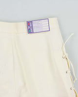DSWT 1970s Jeans West Lace-up Pleated Cotton Bermuda Shorts - W26