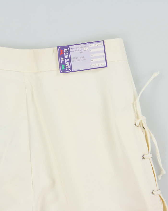 DSWT 1970s Jeans West Lace-up Pleated Cotton Bermuda Shorts - W26