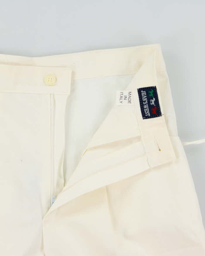 DSWT 1970s Jeans West Lace-up Pleated Cotton Bermuda Shorts - W26
