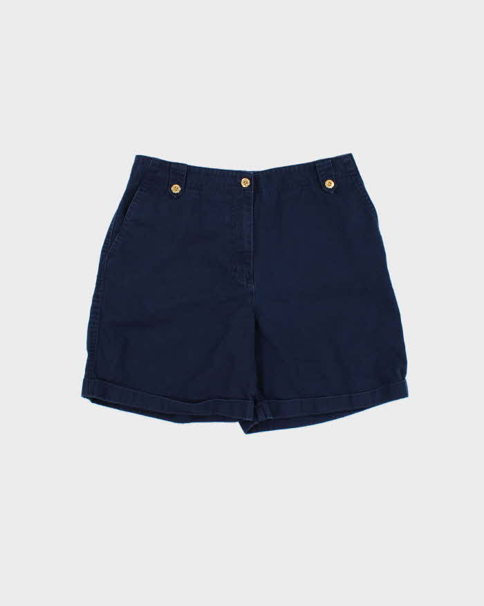 Vintage Y2K 00s Lauren Ralph Lauren LRL Women's Navy Classic Chino Bermuda Shorts - W30