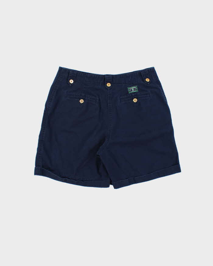 Vintage Y2K 00s Lauren Ralph Lauren LRL Women's Navy Classic Chino Bermuda Shorts - W30