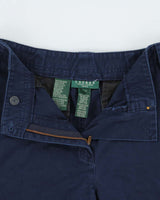 Vintage Y2K 00s Lauren Ralph Lauren LRL Women's Navy Classic Chino Bermuda Shorts - W30