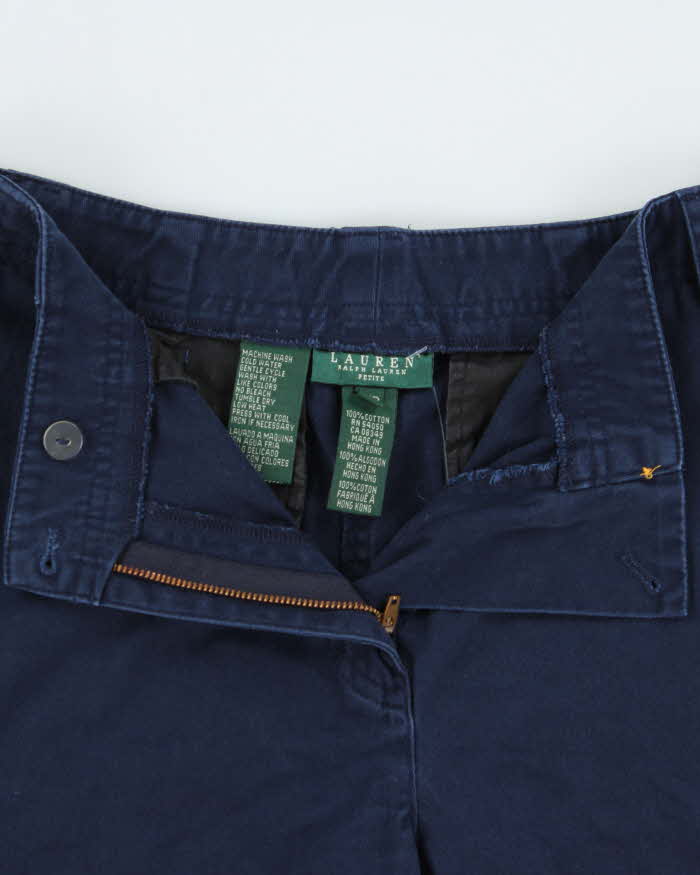Vintage Y2K 00s Lauren Ralph Lauren LRL Women's Navy Classic Chino Bermuda Shorts - W30