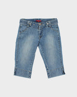 Vintage Y2K 00s Smart Set Women's Low Rise Denim Capri Shorts - W29