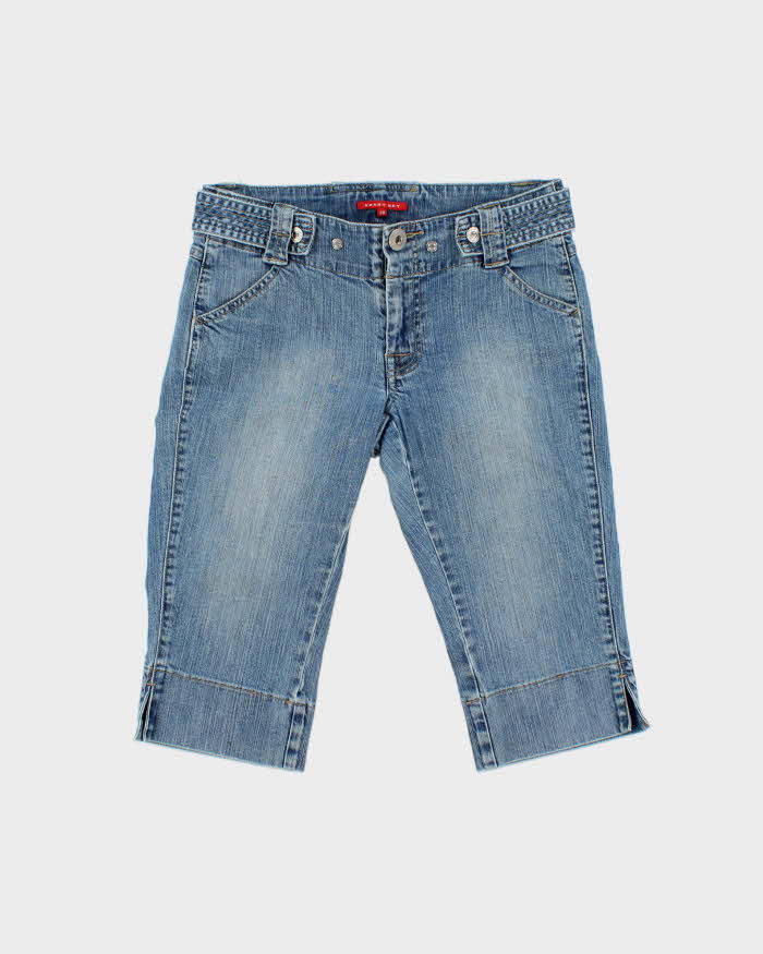 Vintage Y2K 00s Smart Set Women's Low Rise Denim Capri Shorts - W29