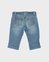 Vintage Y2K 00s Smart Set Women's Low Rise Denim Capri Shorts - W29