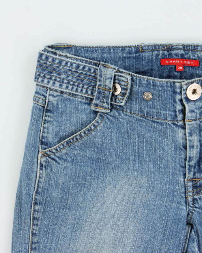 Vintage Y2K 00s Smart Set Women's Low Rise Denim Capri Shorts - W29