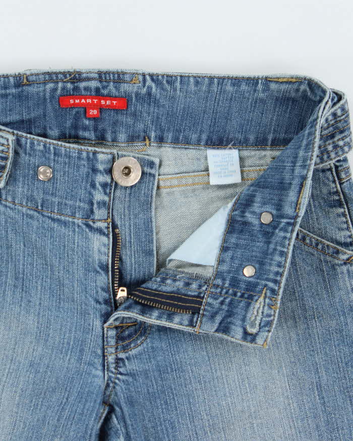 Vintage Y2K 00s Smart Set Women's Low Rise Denim Capri Shorts - W29