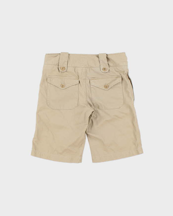 Vintage Y2K 00s Ralph Lauren Sport Women's Khaki Mid Rise Canvas Straight Leg Tactical Shorts - W28