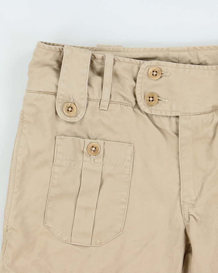 Vintage Y2K 00s Ralph Lauren Sport Women's Khaki Mid Rise Canvas Straight Leg Tactical Shorts - W28