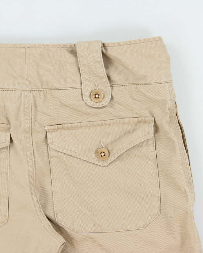 Vintage Y2K 00s Ralph Lauren Sport Women's Khaki Mid Rise Canvas Straight Leg Tactical Shorts - W28