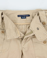 Vintage Y2K 00s Ralph Lauren Sport Women's Khaki Mid Rise Canvas Straight Leg Tactical Shorts - W28