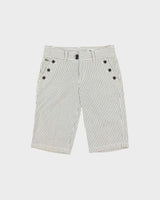 Vintage Y2K 00s Lacoste Women's Mid Rise Striped Canvas Capri Shorts - W28