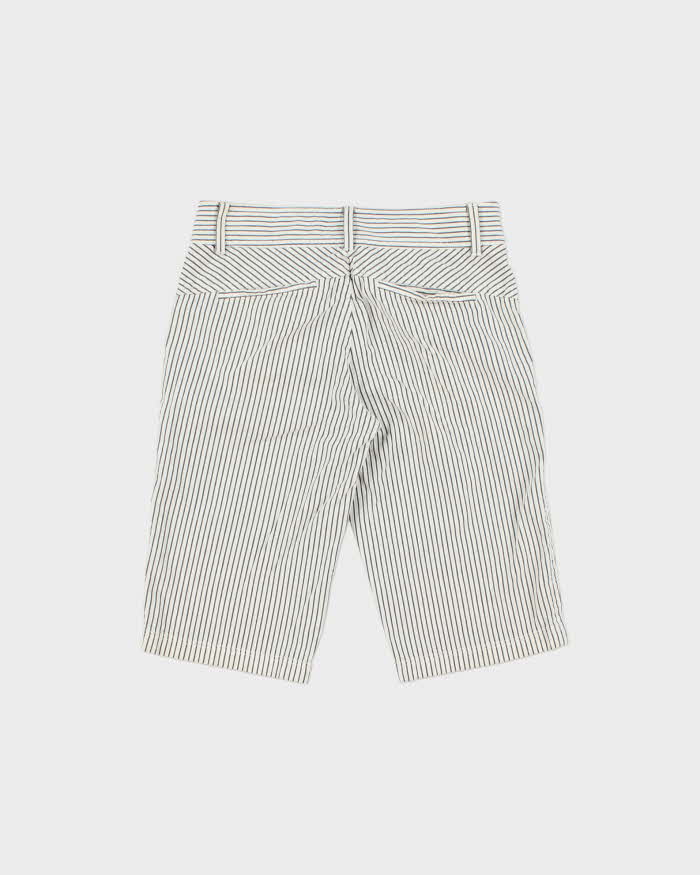 Vintage Y2K 00s Lacoste Women's Mid Rise Striped Canvas Capri Shorts - W28