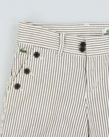 Vintage Y2K 00s Lacoste Women's Mid Rise Striped Canvas Capri Shorts - W28