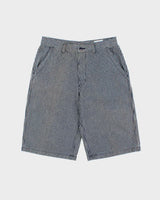Vintage Y2K 00s Lady Wrangler High-Rise Hickory Pinstriped Flap Pocket Relaxed Fit Long Wide Leg Japanese Denim Jean Shorts - W30