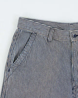 Vintage Y2K 00s Lady Wrangler High-Rise Hickory Pinstriped Flap Pocket Relaxed Fit Long Wide Leg Japanese Denim Jean Shorts - W30