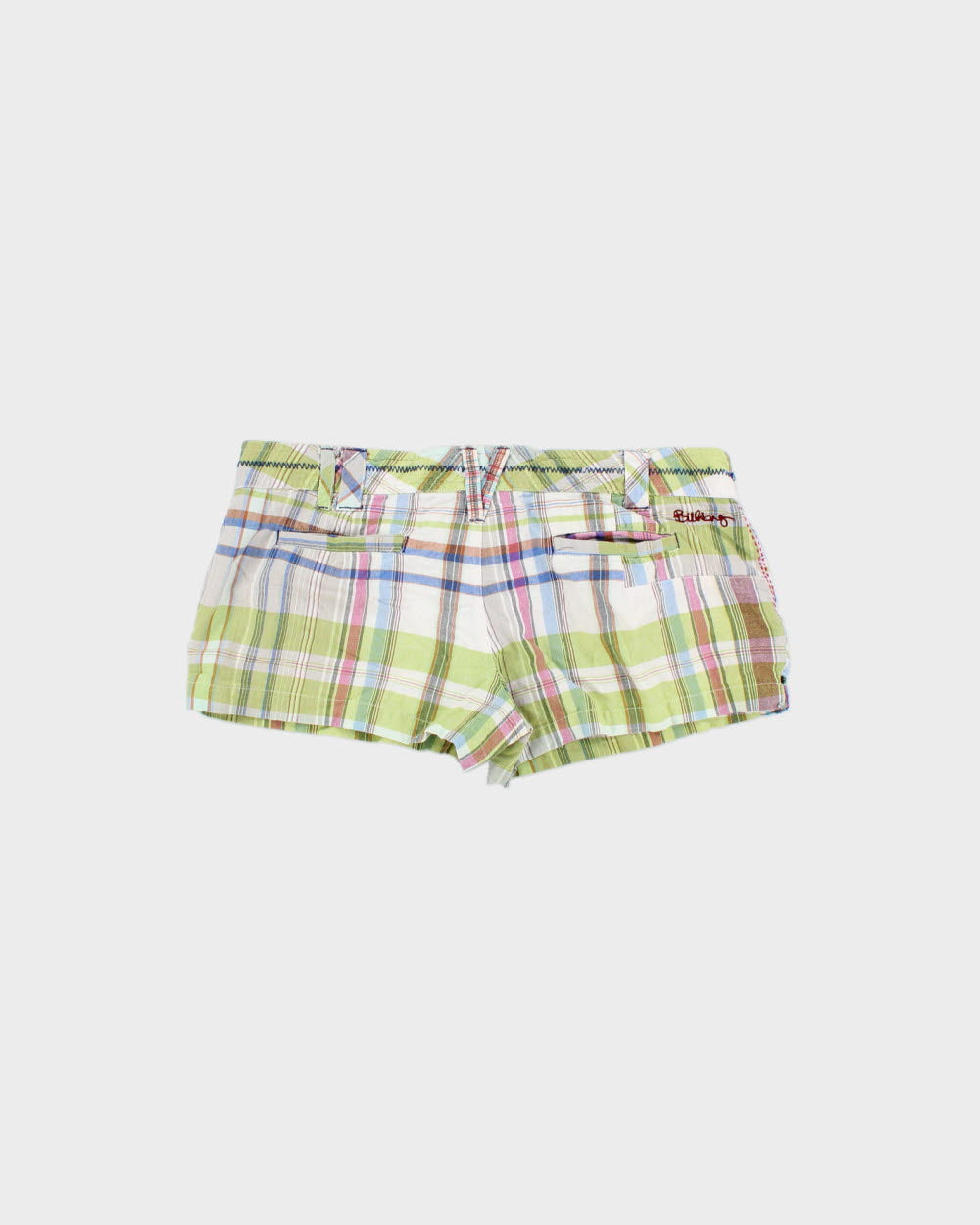 Vintage Y2K 00s Billabong Women's Plaid Patch Pocket Mini Shorts - W33