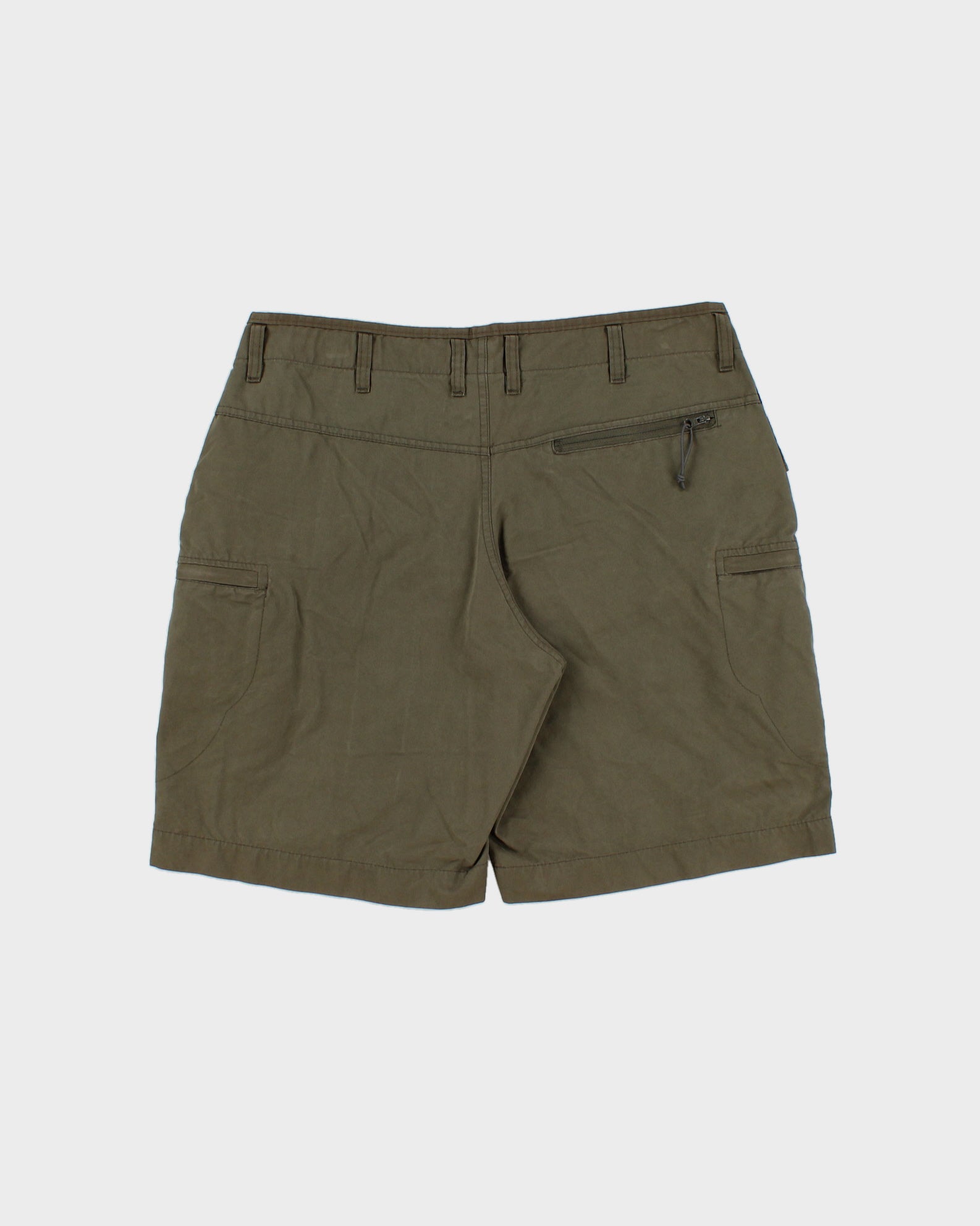 Vintage Tatonka Women's Khaki Canvas Multi-Pocket Relaxed Fit Technical Shorts - W30