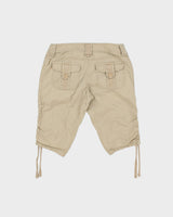 Vintage Y2K 00s DKNY Jeans Women's Desert Khaki Low Rise Adjustable Utility Capri Shorts - W28