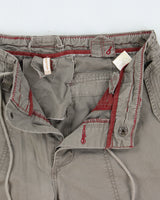 Vintage Y2K 00s Nake &amp; Blue Women's Khaki Mid Rise Canvas Multi-Pocket Relaxed Fit Adjustable Cargo Capri Shorts - S