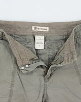 Vintage Y2K 00s Lady Hathaway Women's Khaki Mid Rise Canvas Relaxed Fit Adjustable Cargo Capri Shorts - W32