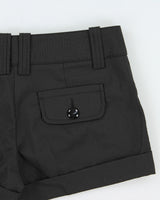 Vintage Y2K 00s Bebe Low-Rise Pinstripe Made In USA Flap Pocket Mini Shorts - W28