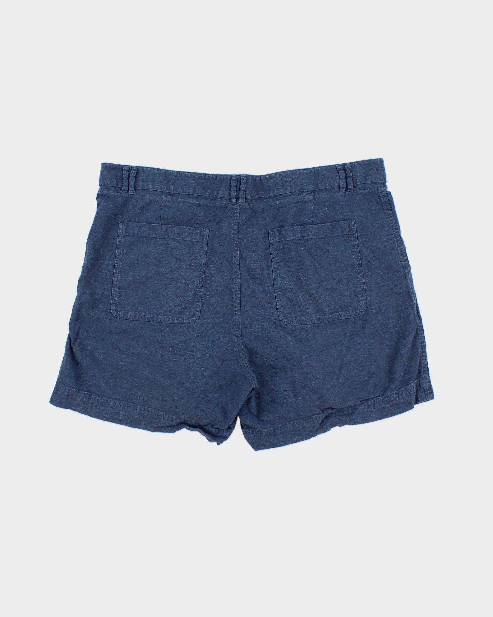 Vintage Patagonia 6" Navy Women's Mid-Rise Linen Look Double Pleated Casual Shorts - W38
