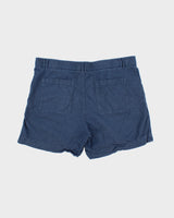 Vintage Patagonia 6" Navy Women's Mid-Rise Linen Look Double Pleated Casual Shorts - W38
