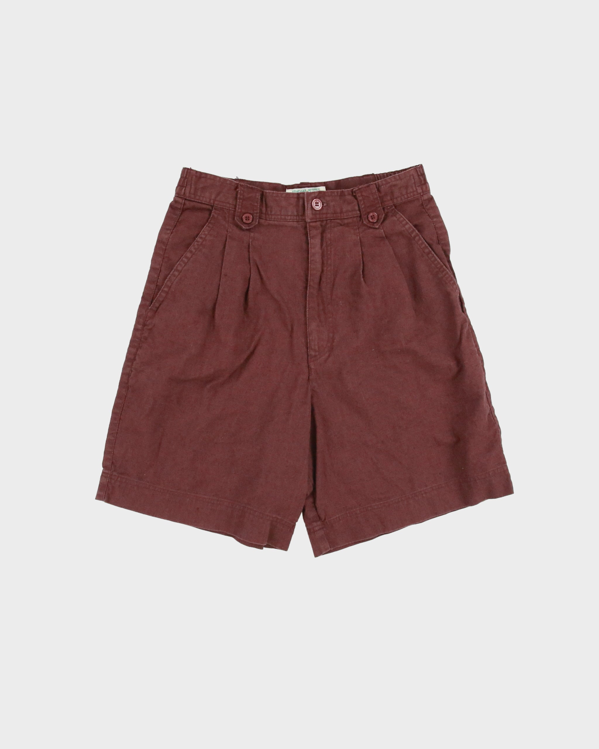 Vintage 1990s Braemar Linen Blend High Waisted Shorts - W26