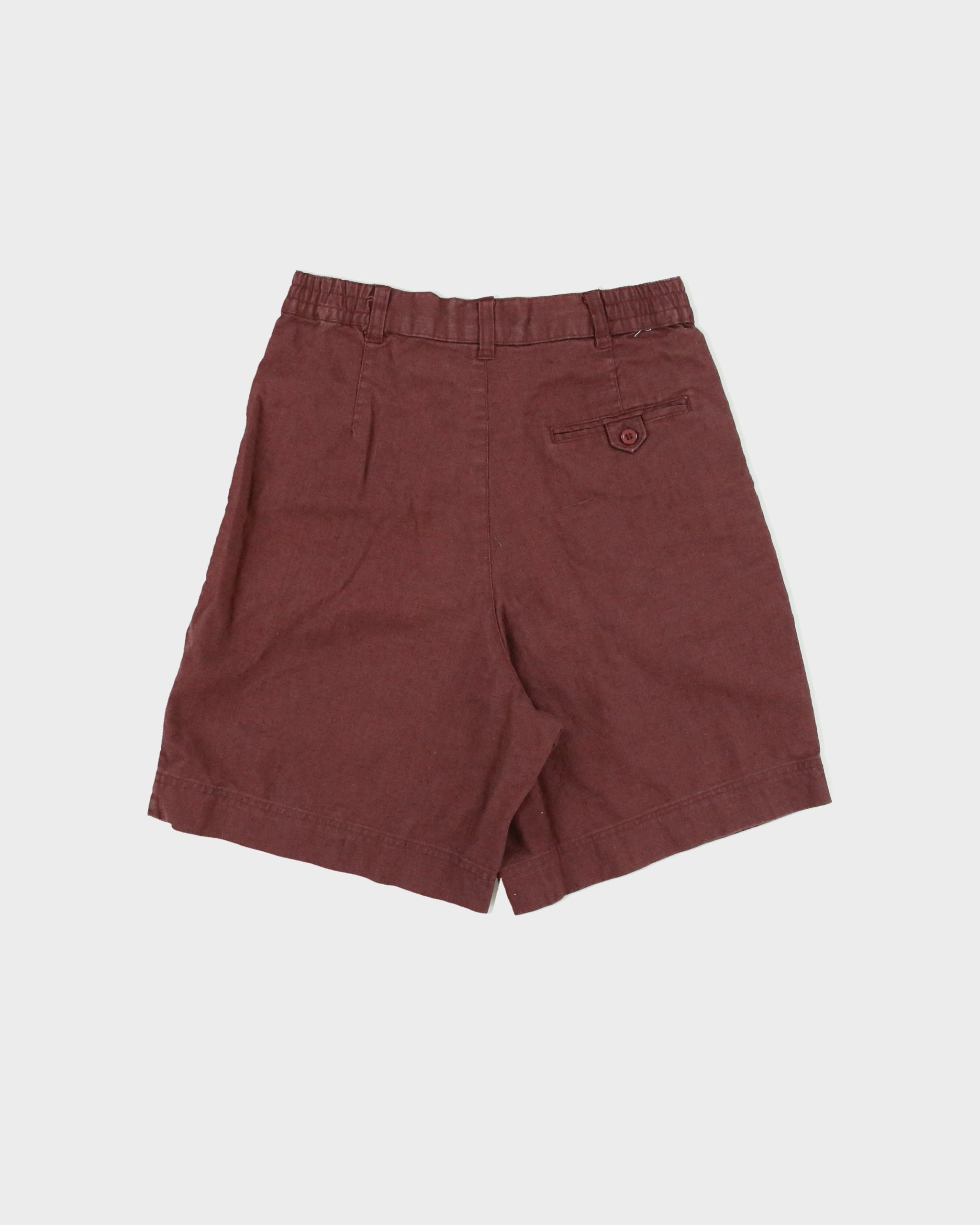 Vintage 1990s Braemar Linen Blend High Waisted Shorts - W26