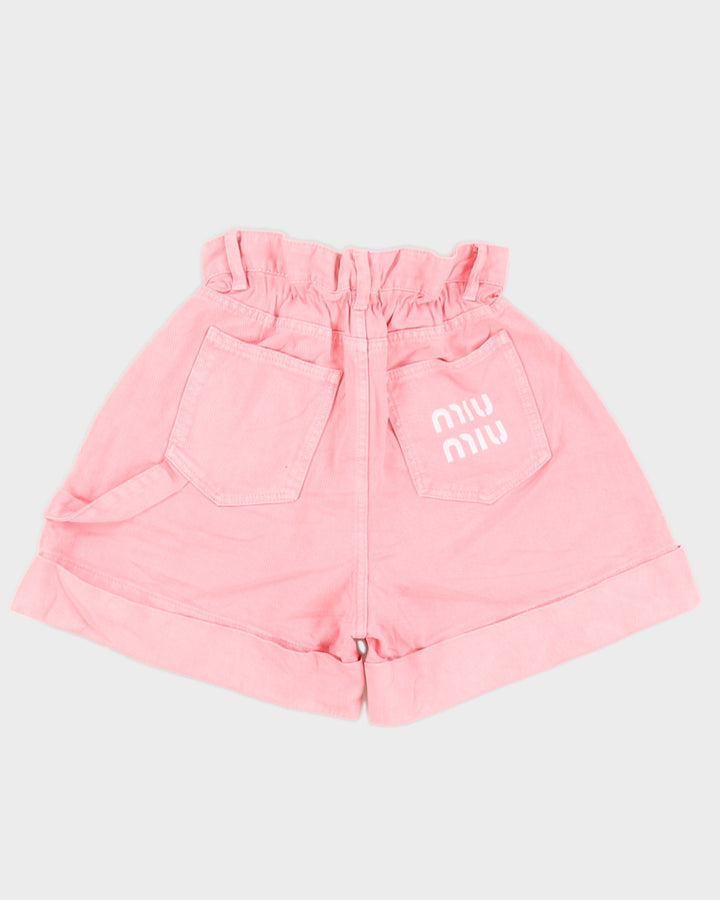 Miu Miu Pink High Waist Denim Shorts - L