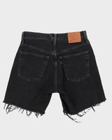 Levi's 501 Faded Black Raw Hem Denim Shorts - W25