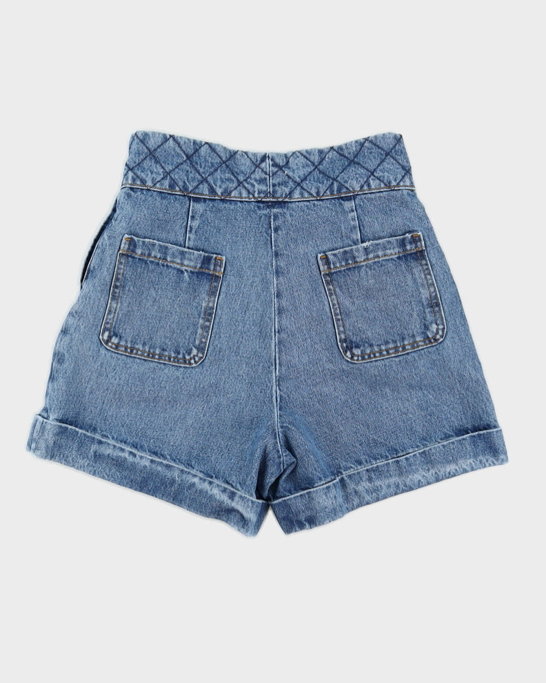Sandro Blue Denim High Waisted Shorts W28 - Main Image