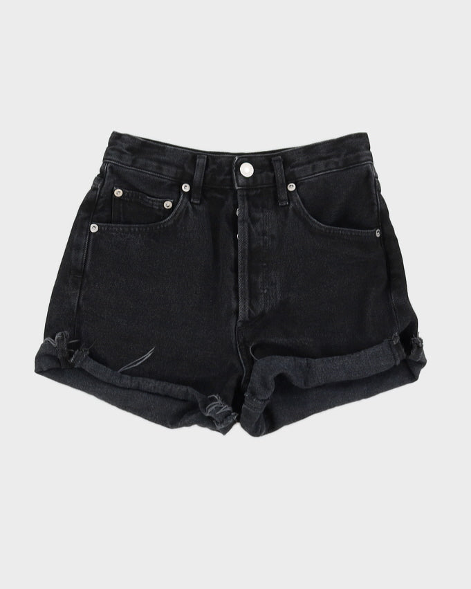 AGOLDE Black Denim Cuffed Shorts - W24