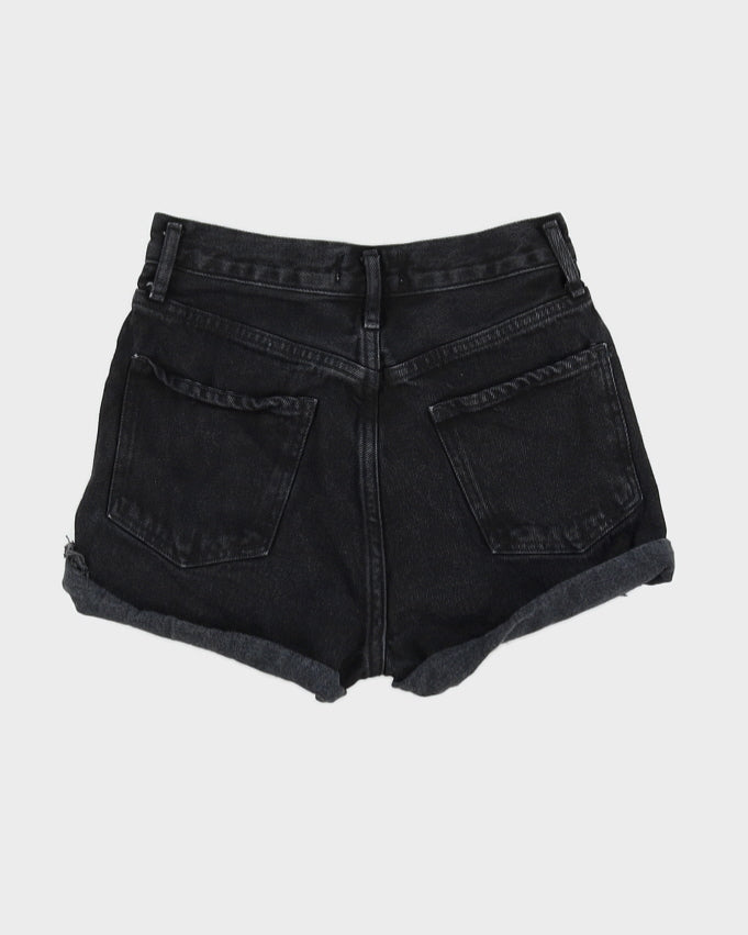 Black cuffed shop denim shorts