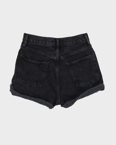 AGOLDE Black Denim Cuffed Shorts - W24