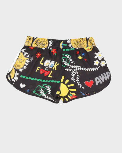 Adidas x Pharrell Williams Patterned Black Shorts - W30