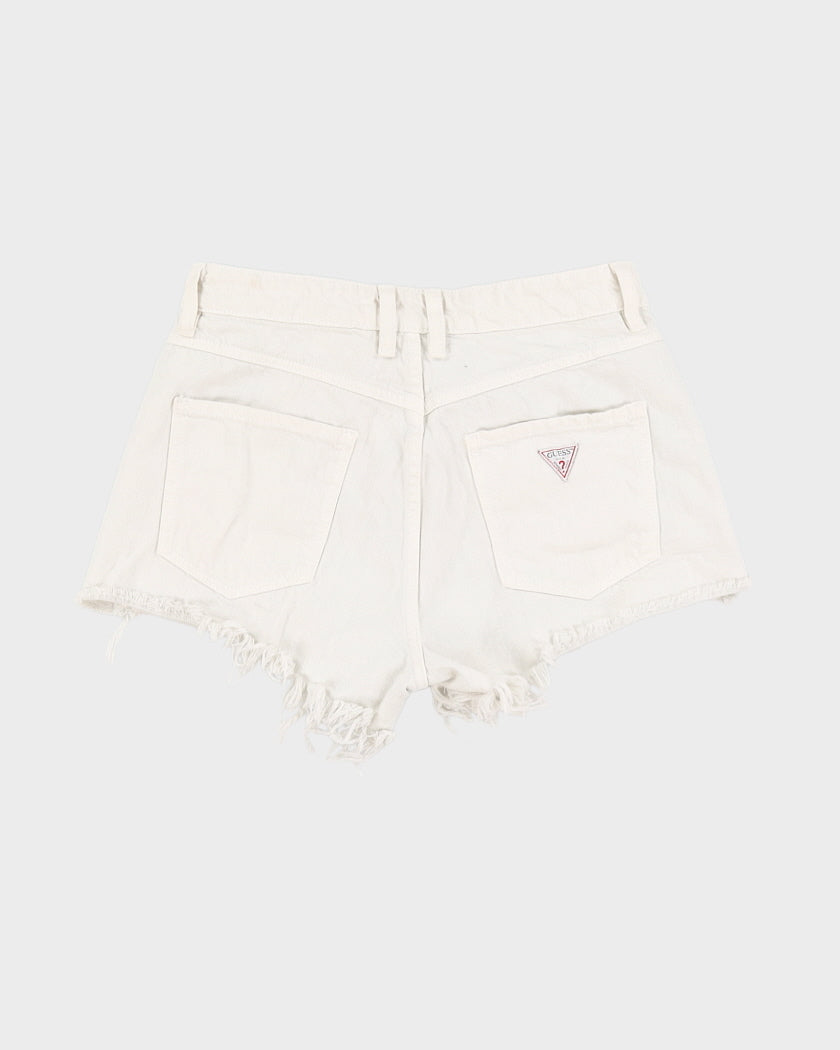 Vintage 00s Guess White Denim Shorts - W30