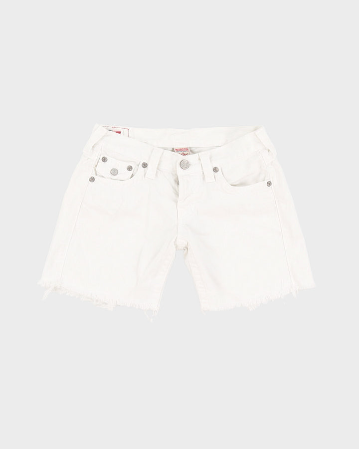 Y2K 00s True Religion White Denim Cut Offs - W26