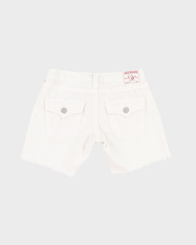 Y2K 00s True Religion White Denim Cut Offs - W26