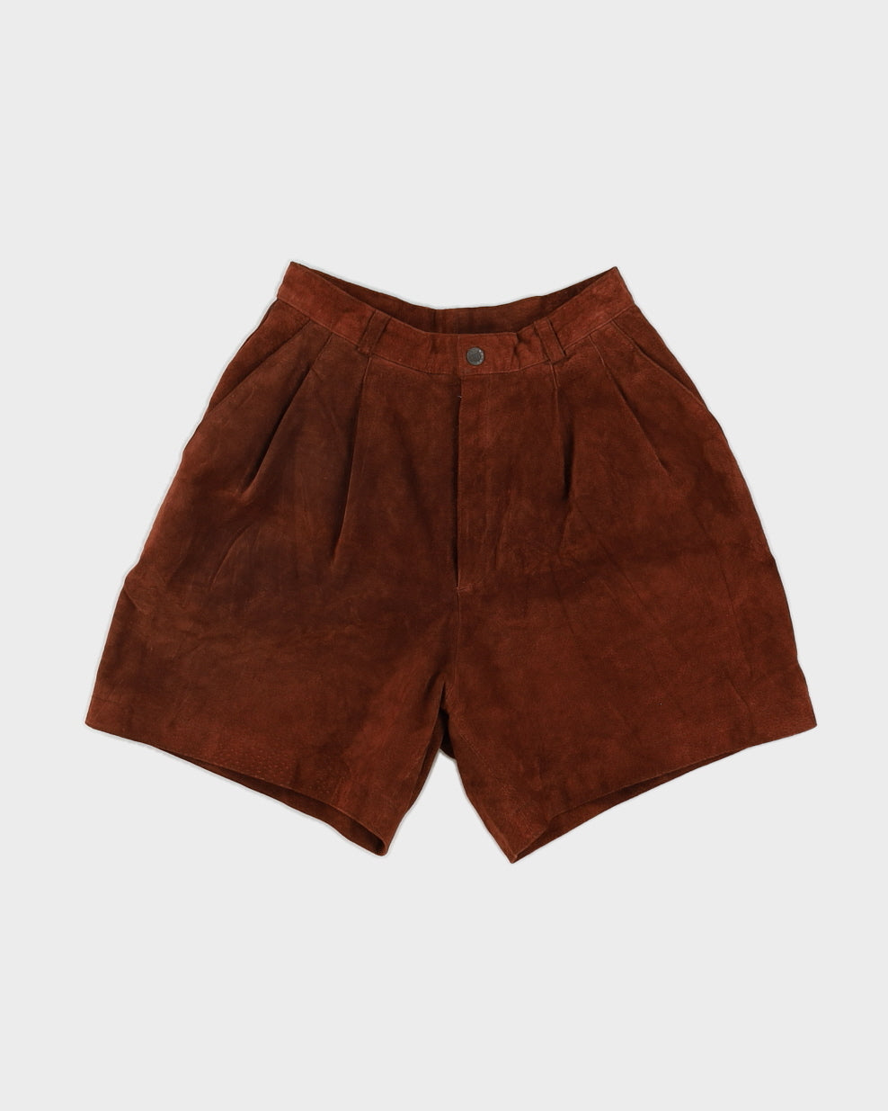 Brown Suede High Waisted Shorts - S