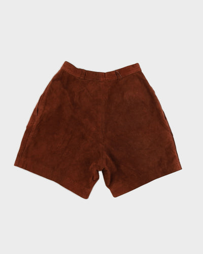 Brown Suede High Waisted Shorts - S