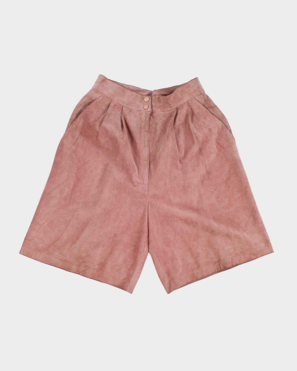 Vintage 80's Pink Leather Shorts - W:38